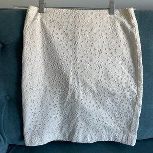 White eyelet pencil skirt - Talbots